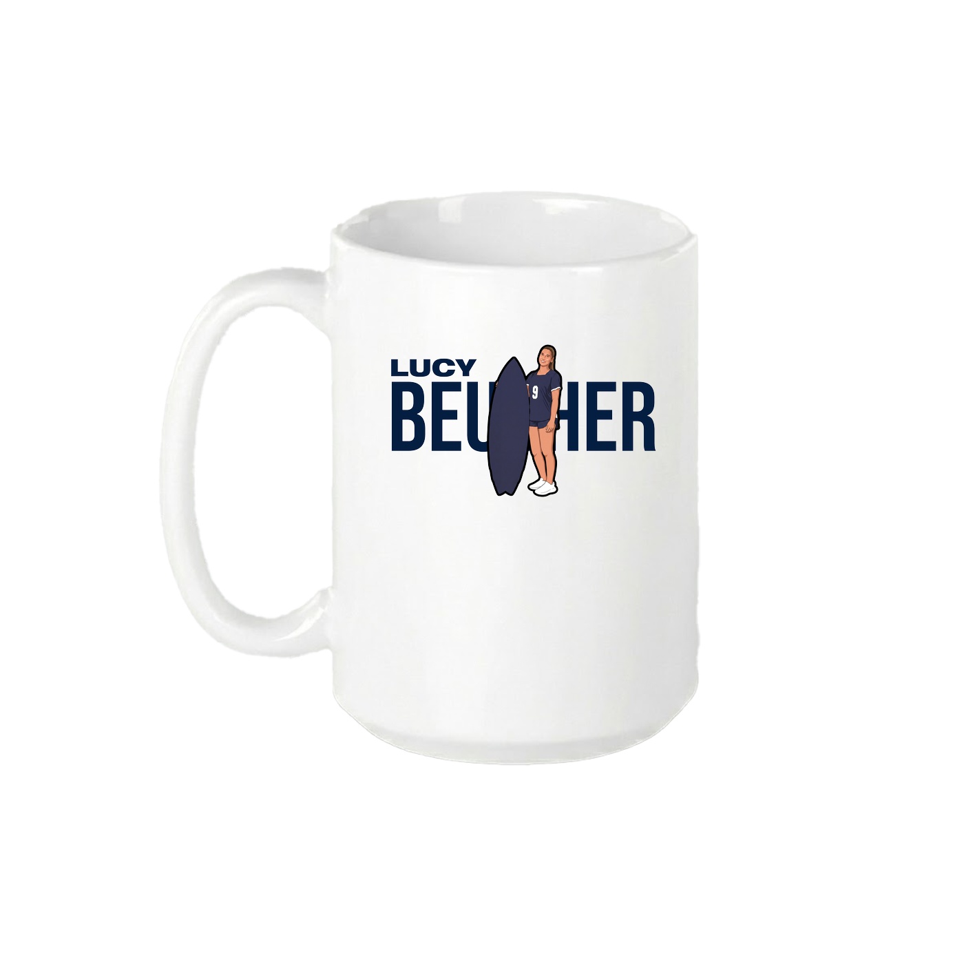 15oz Coffee Mug — Player Name in White