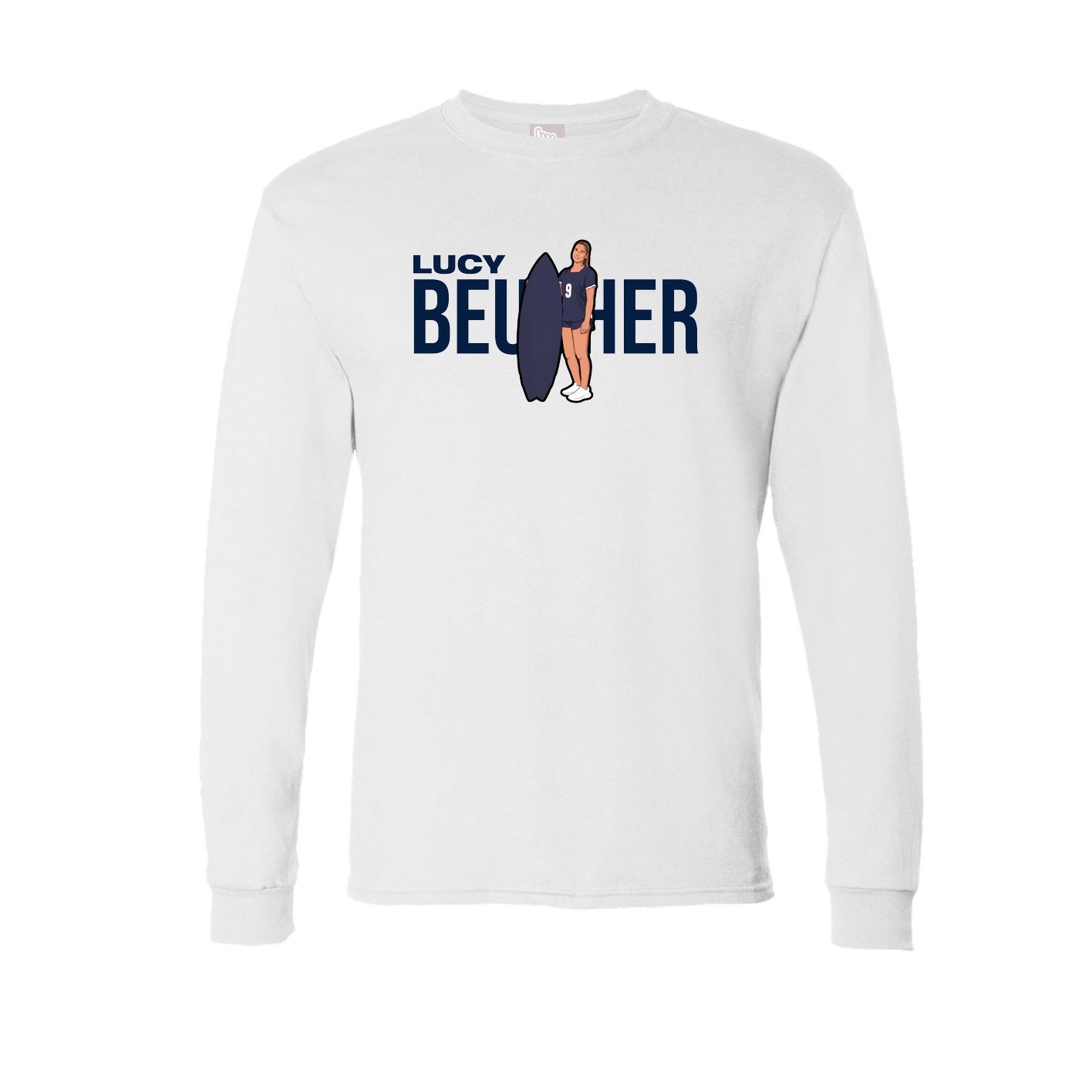 Long Sleeve Tee — Player Name in White