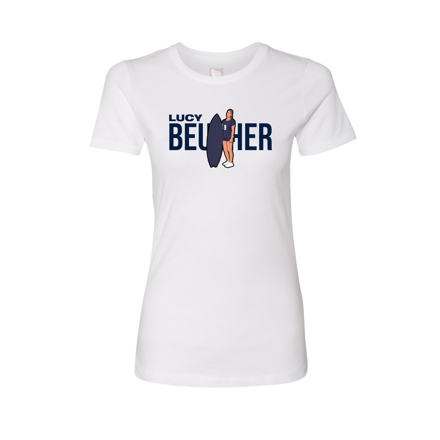 Fitted Women's Tee — Player Name in White