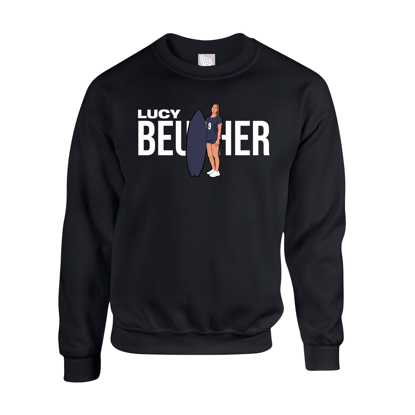 Fleece Crew — Player Name in Black