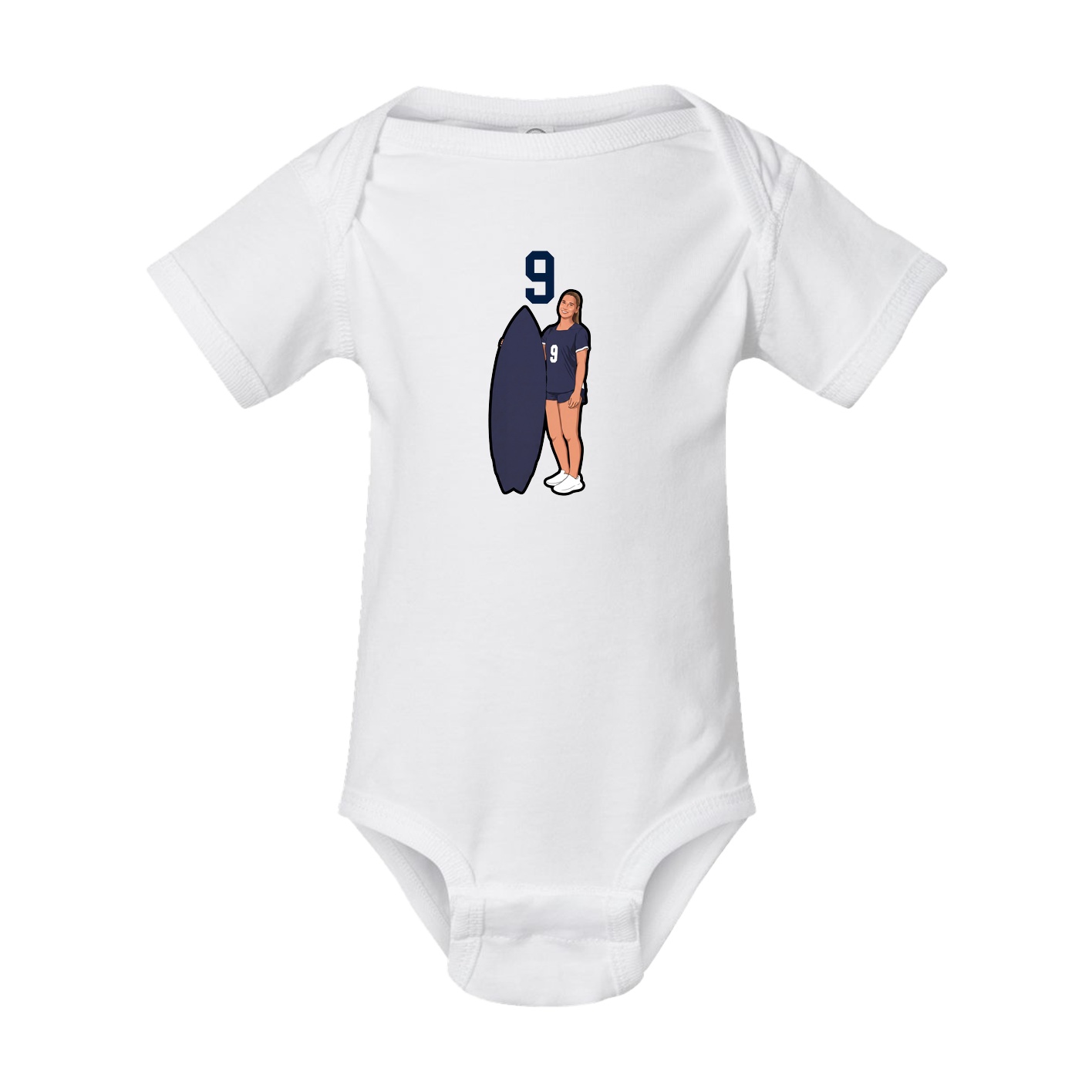 Baby Onesie — Number Top in White