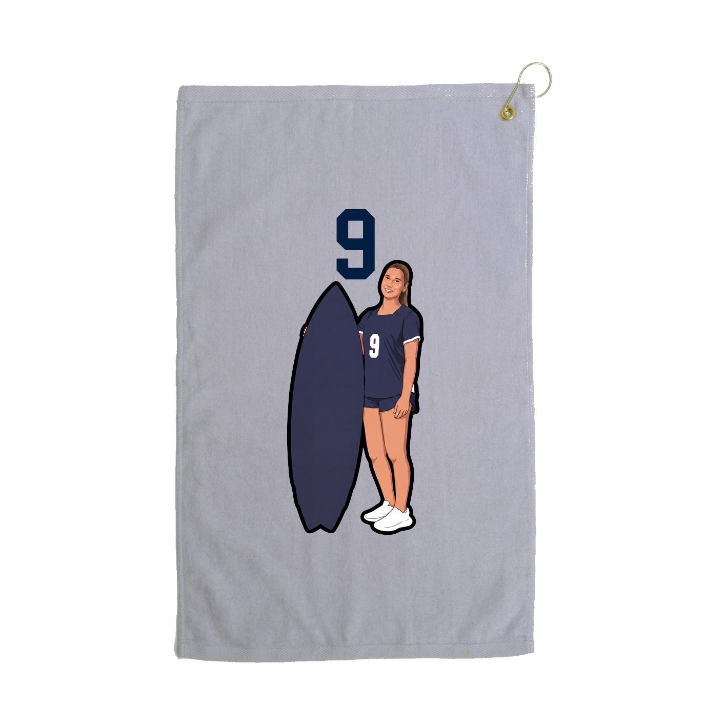 Golf Towel — Number Top in Grey