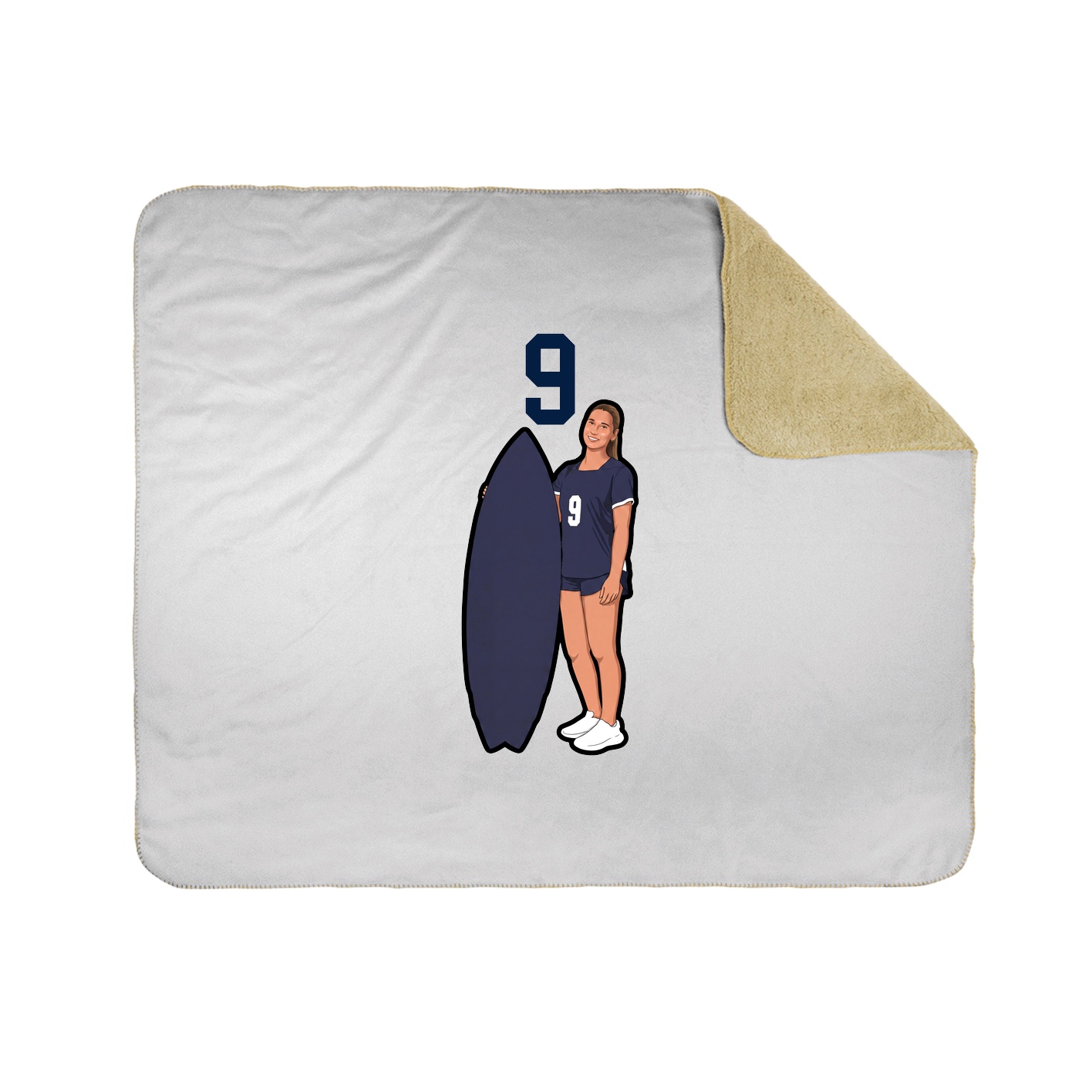 Throw Blanket — Number Top in White
