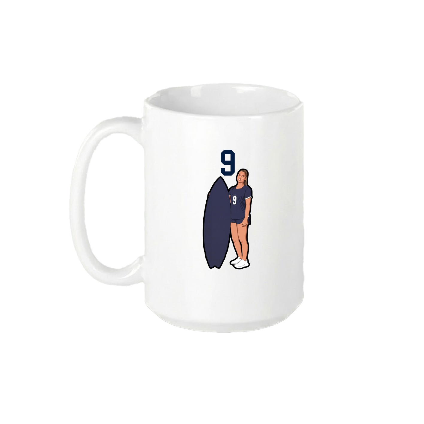 15oz Coffee Mug — Number Top in White