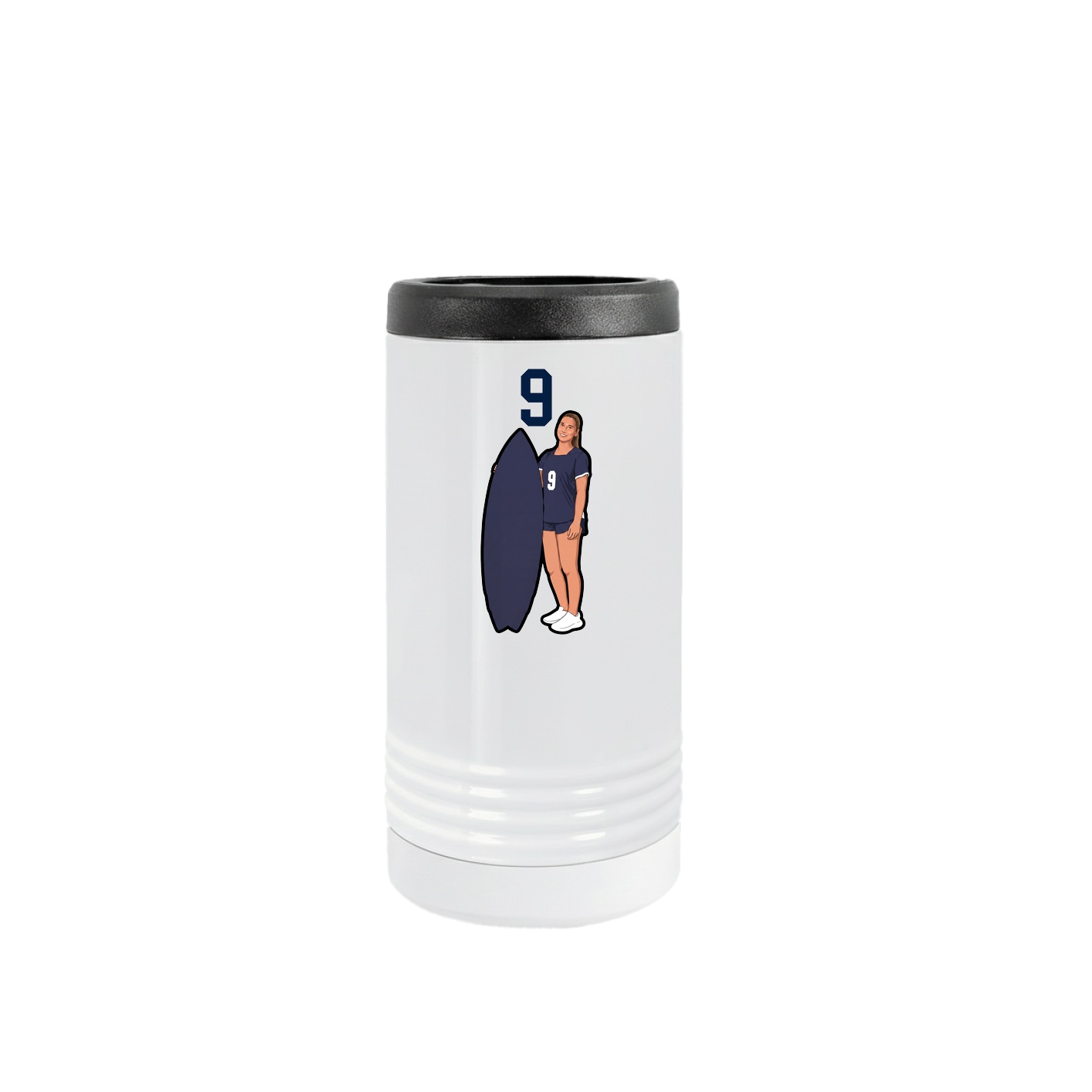Slim Beverage Holder — Number Top in White