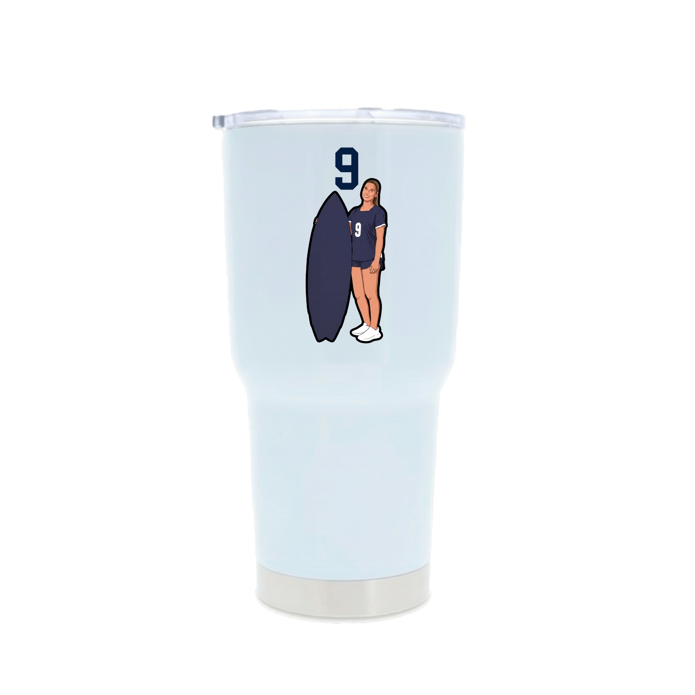 30oz Stainless Steel Tumbler — Number Top in White