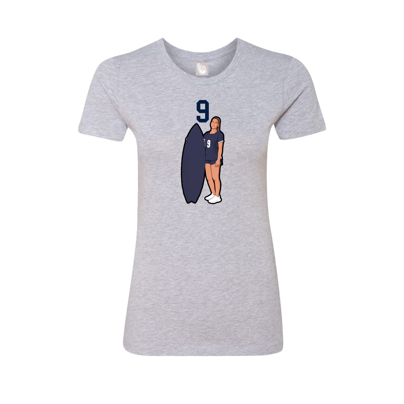 Fitted Women's Tee — Number Top in Grey