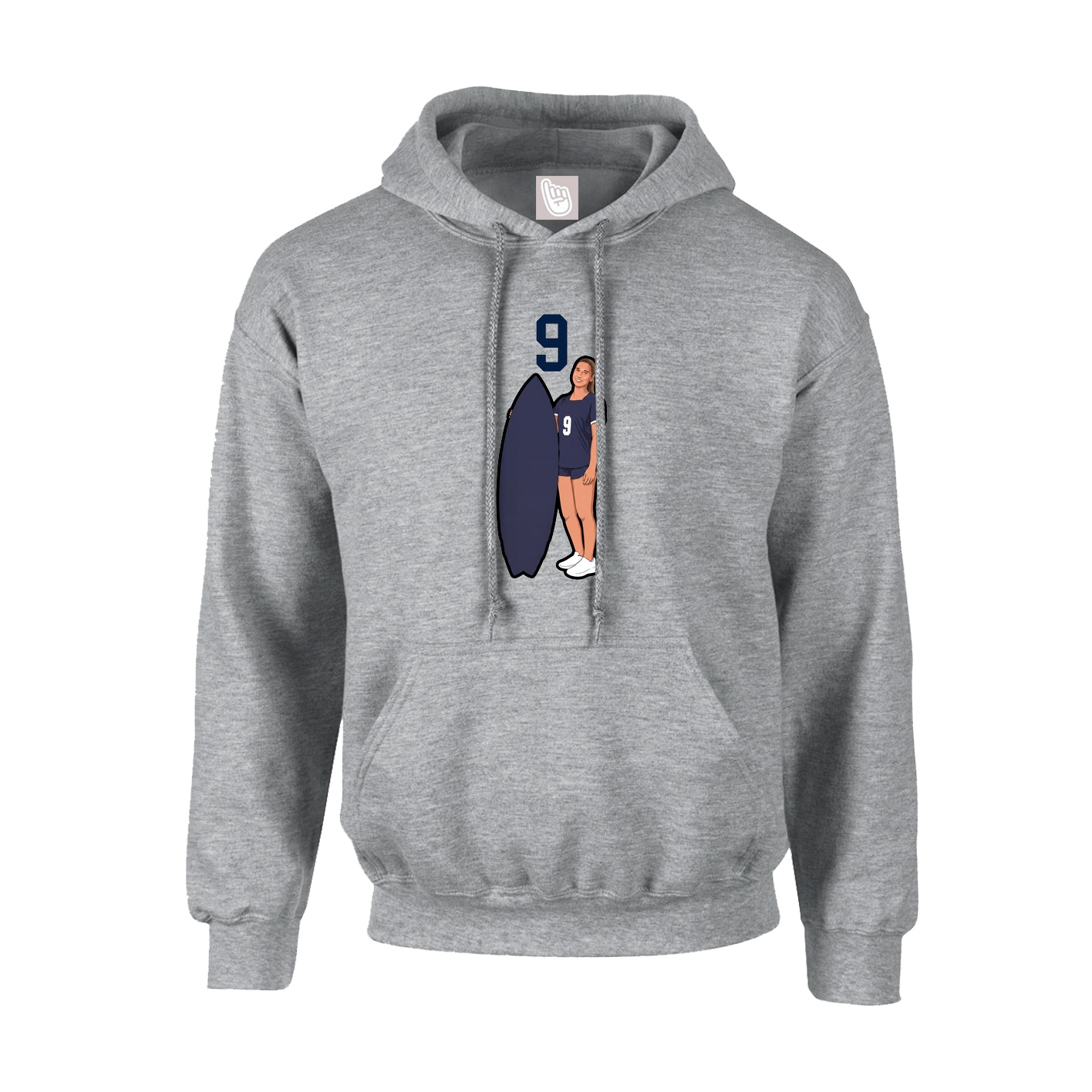 Hoodie — Number Top in Grey