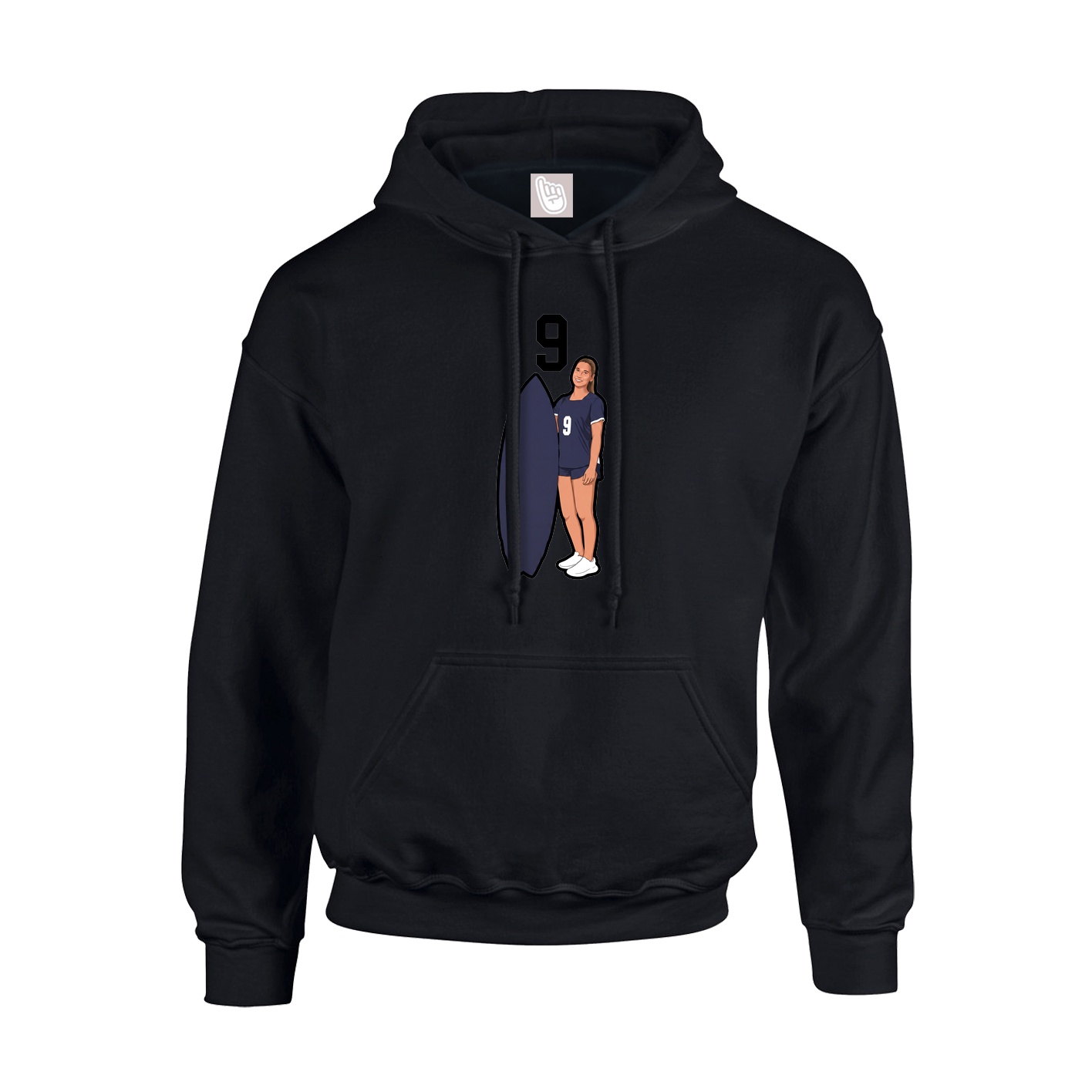 Youth Hoodie — Number Top in Black