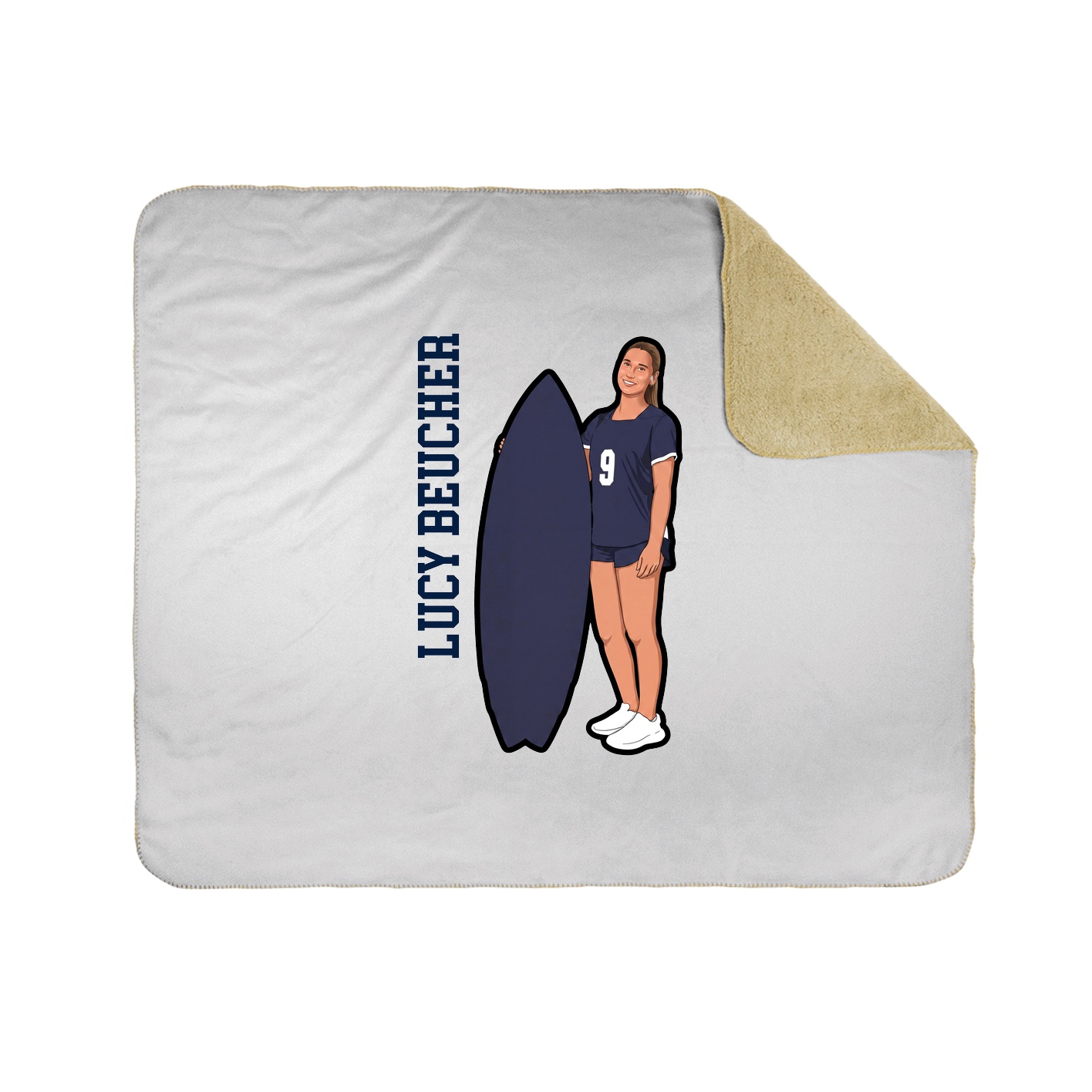 Throw Blanket — Name Vertical in White