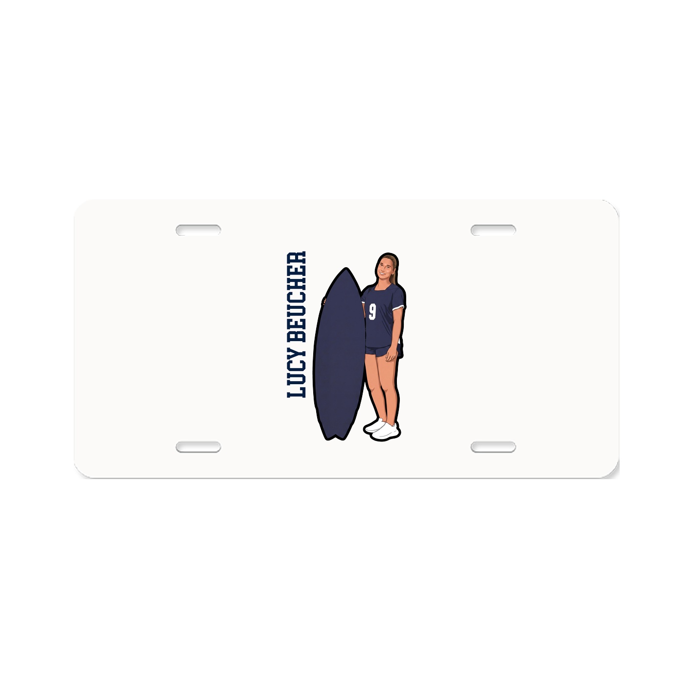 License Plate — Name Vertical in Classic