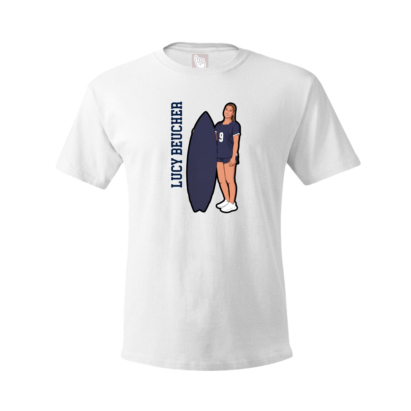Tee — Name Vertical in White