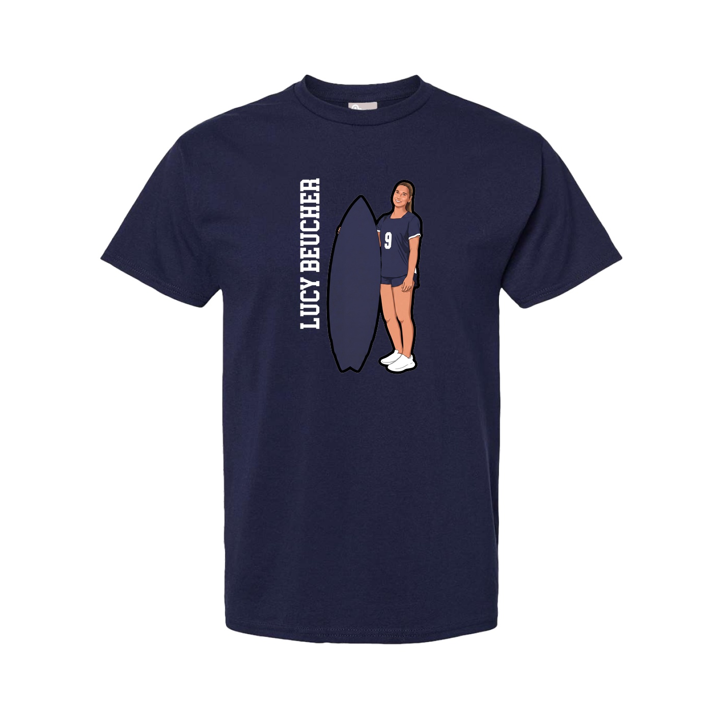 Youth Tee — Name Vertical in Navy