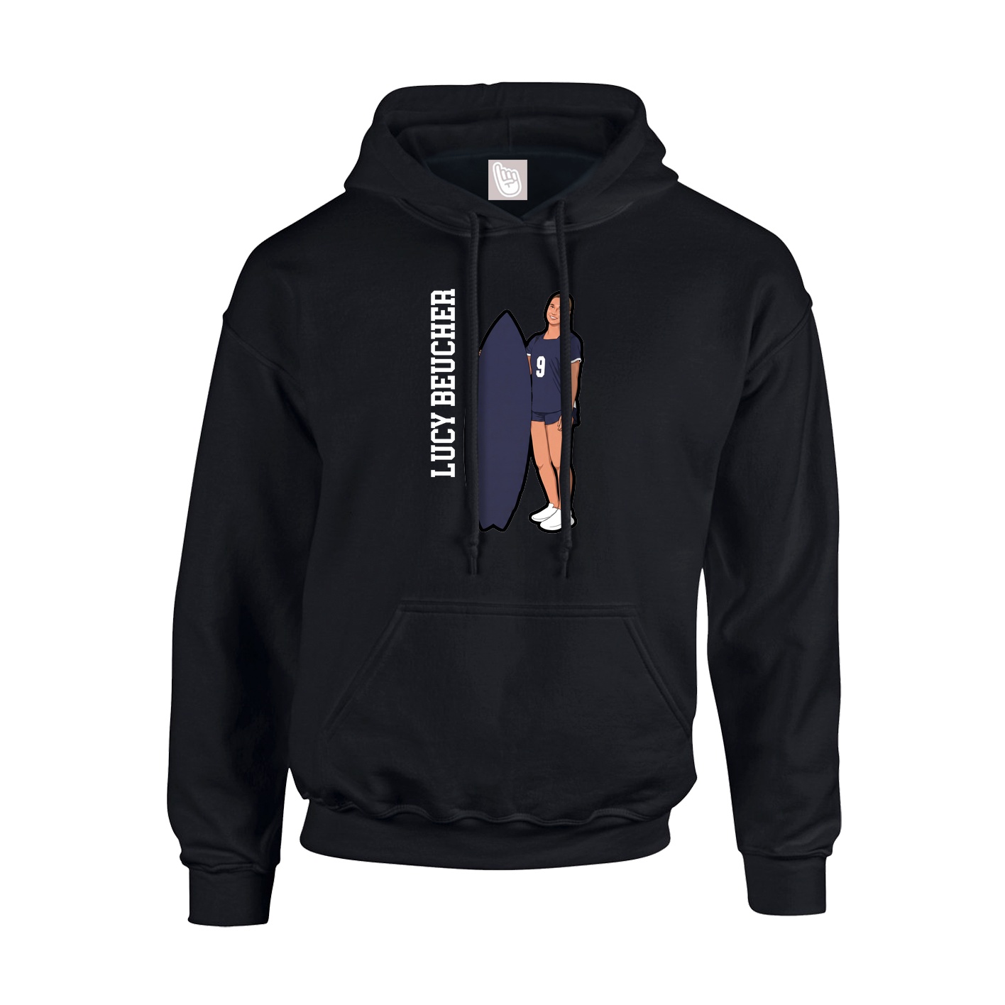 Hoodie — Name Vertical in Black