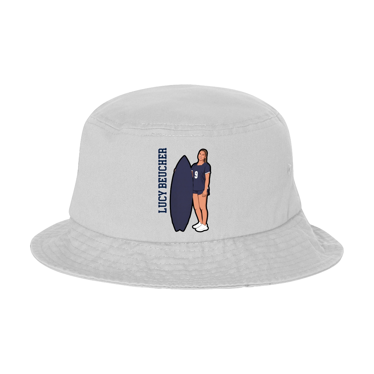 Bucket Cap — Name Vertical in White