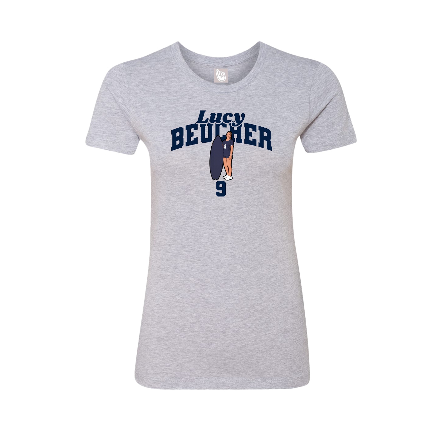 Fitted Women's Tee — Signature Arch in Grey