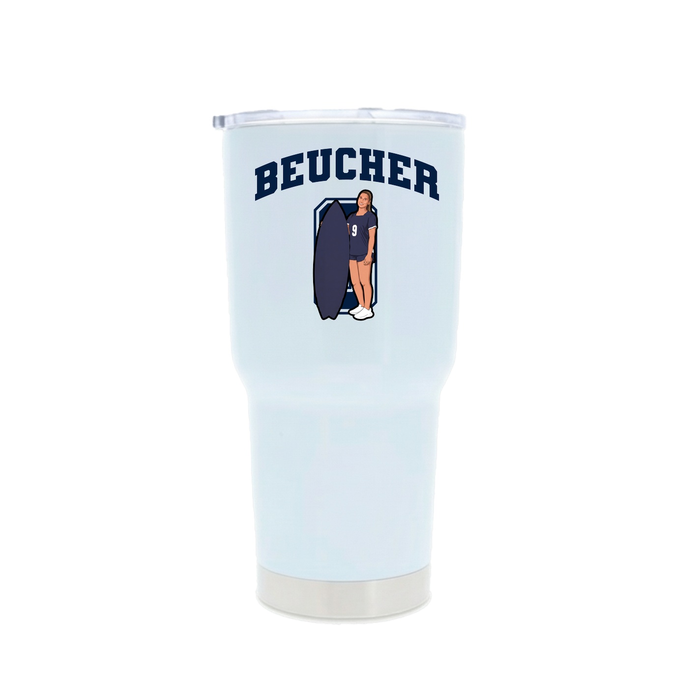 30oz Stainless Steel Tumbler — Number in White
