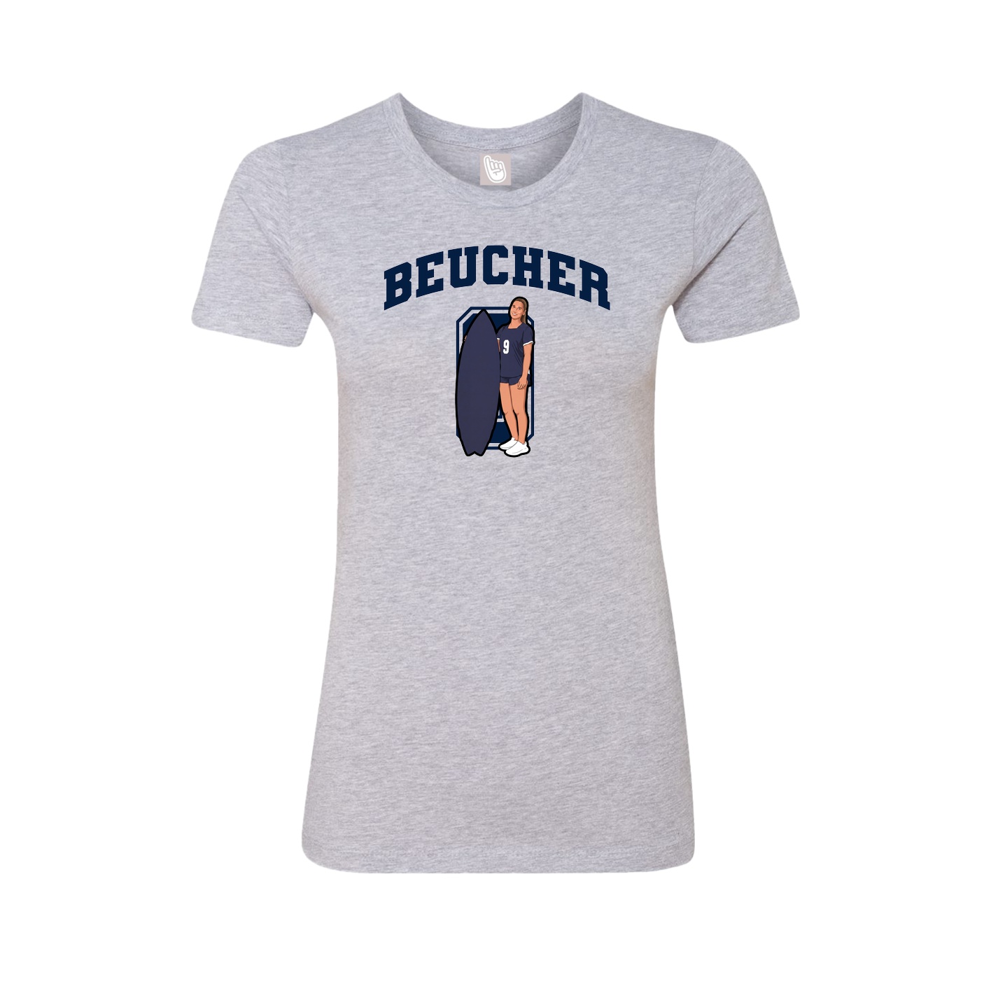 Fitted Women's Tee — Number in Grey