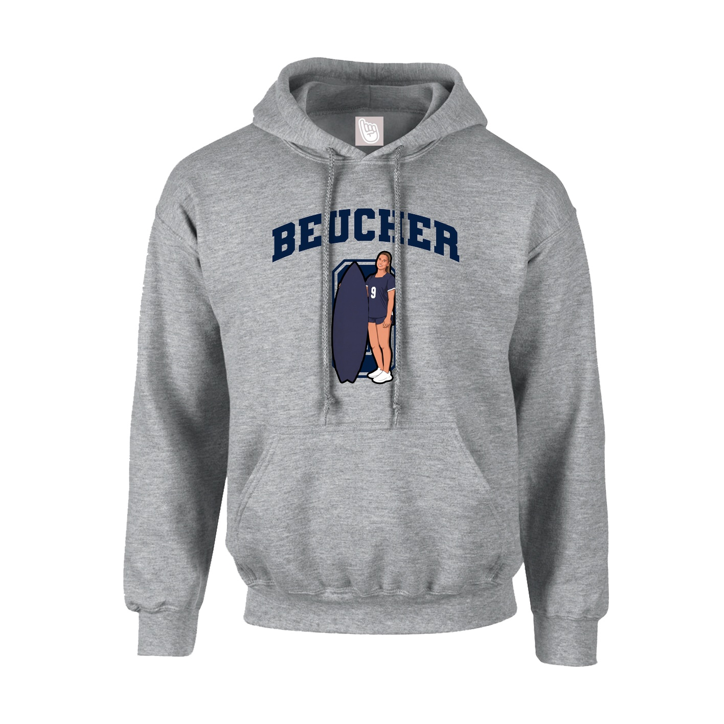 Hoodie — Number in Grey