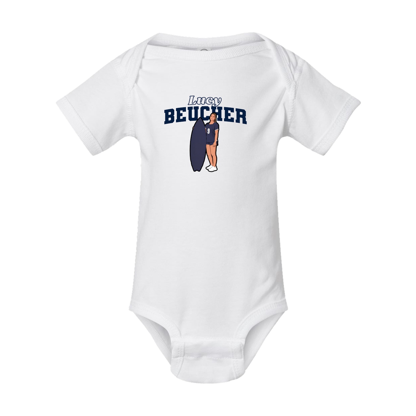 Baby Onesie — Name Arch in White