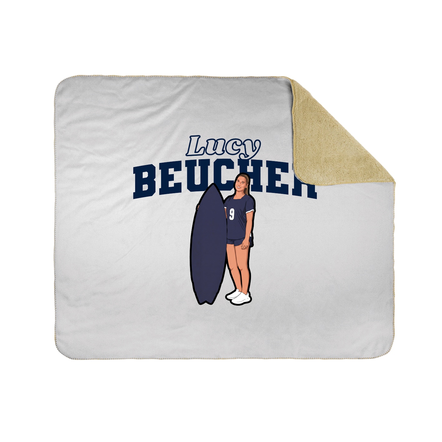Throw Blanket — Name Arch in White
