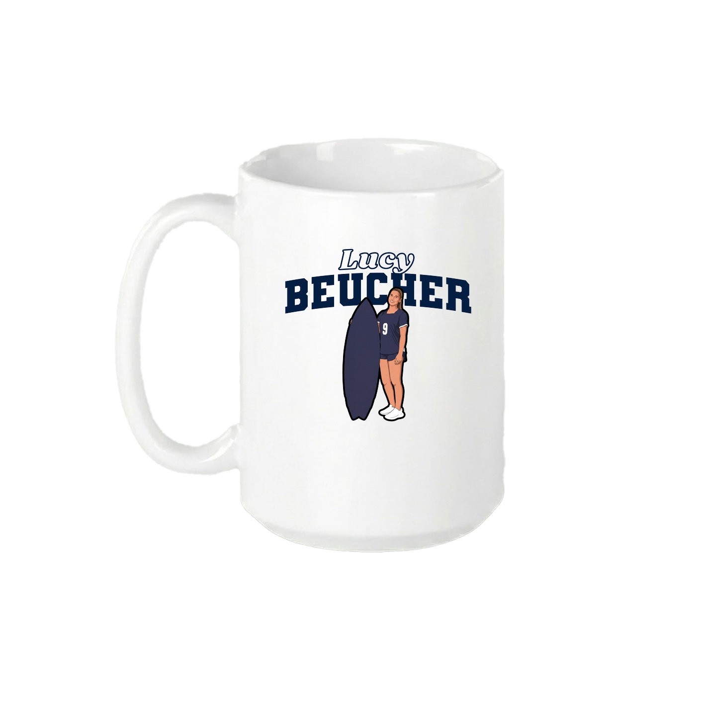 15oz Coffee Mug — Name Arch in White