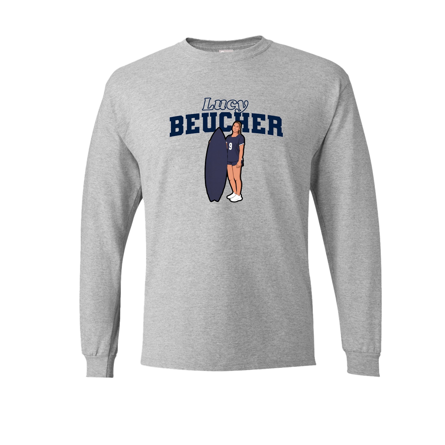 Long Sleeve Tee — Name Arch in Grey