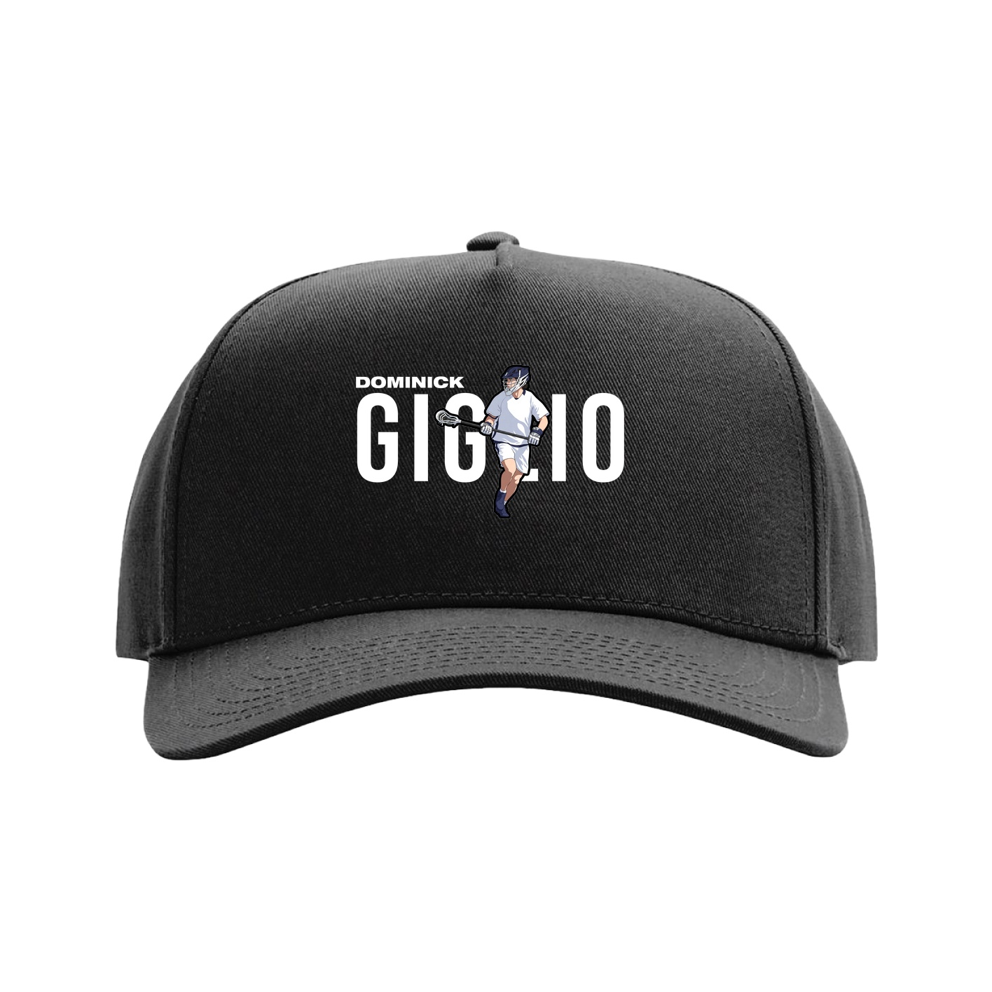 Full Fabric Five-Panel Champ Cap — Player Name in Black