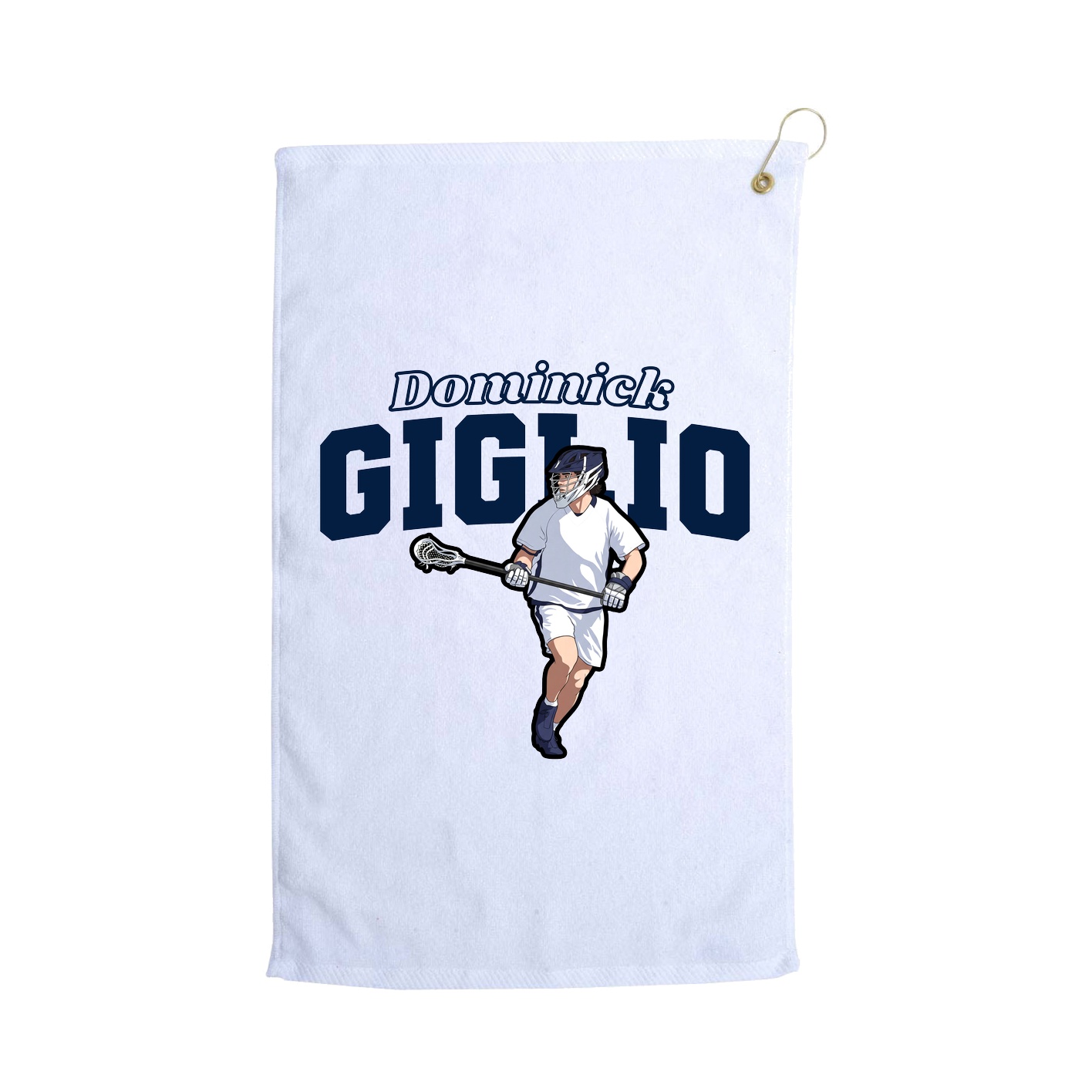 Golf Towel — Name Arch in White
