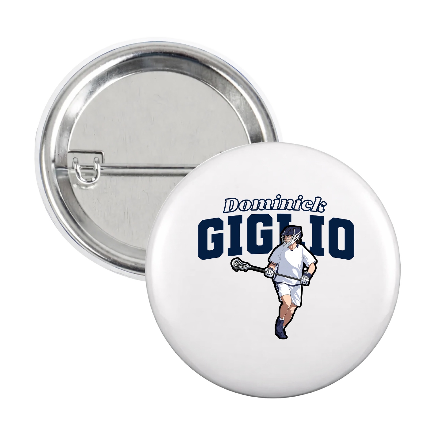 Game Day Button — Name Arch in White
