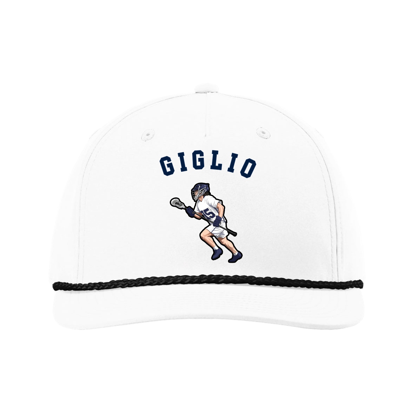 Five-Panel Classic Rope Cap — Shirsey Arch in White