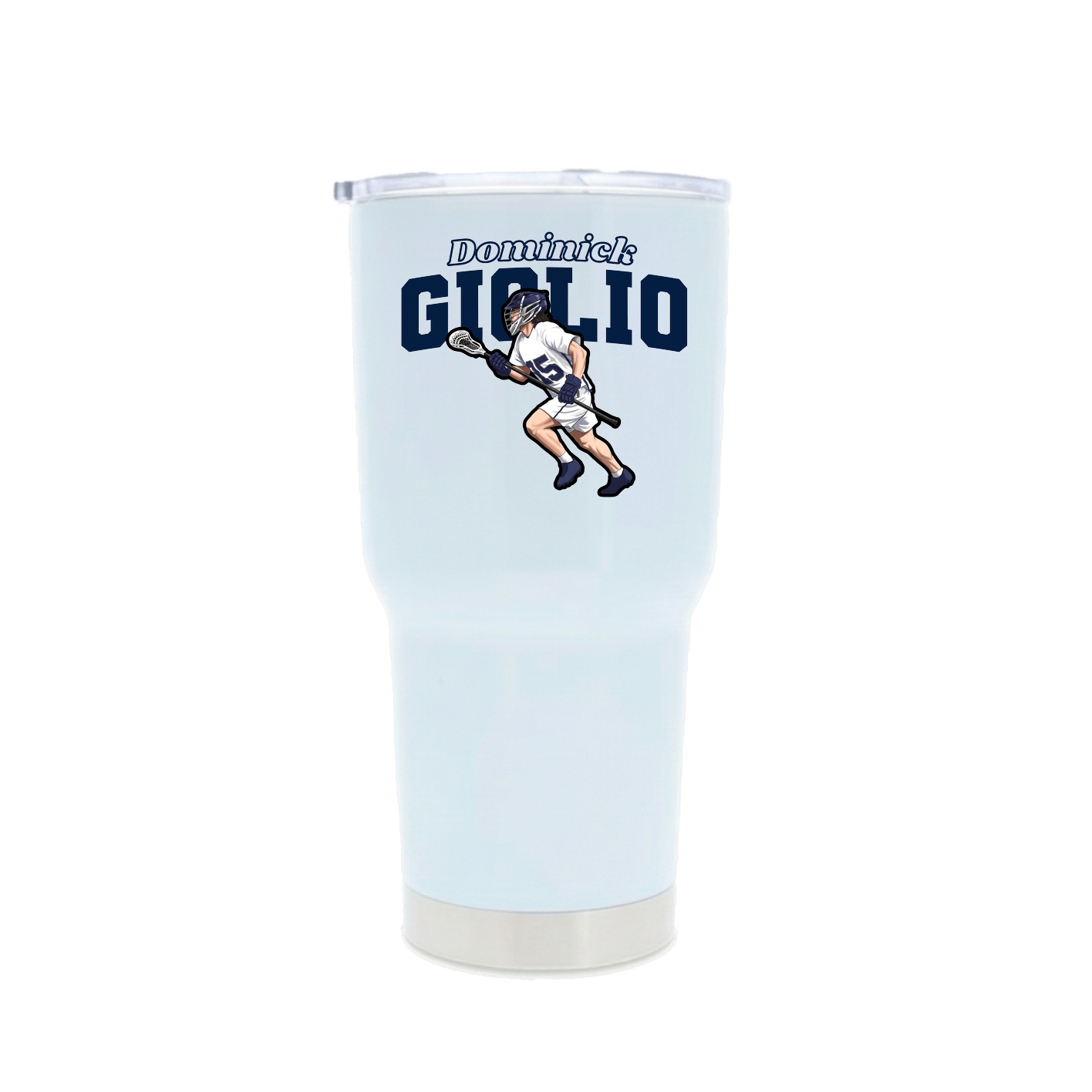 30oz Stainless Steel Tumbler — Name Arch in White