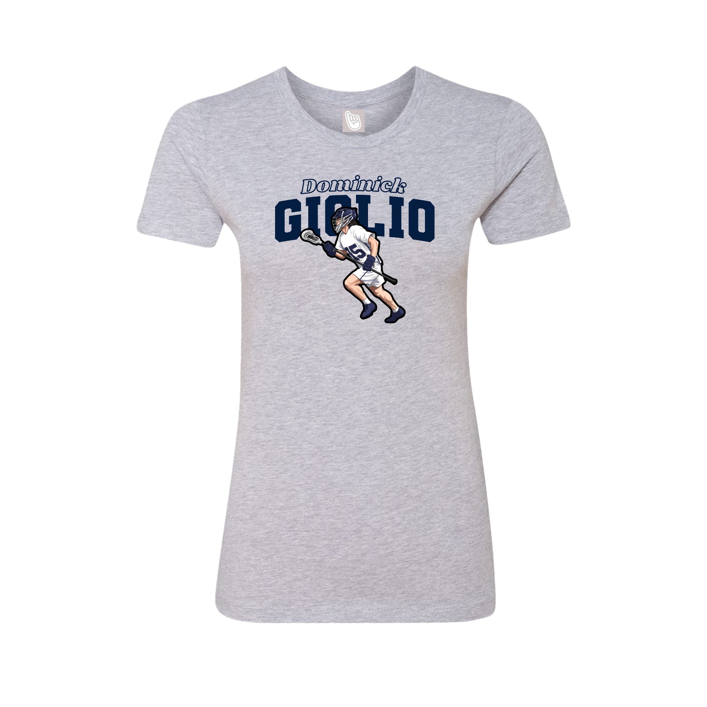 Fitted Women's Tee — Name Arch in Grey