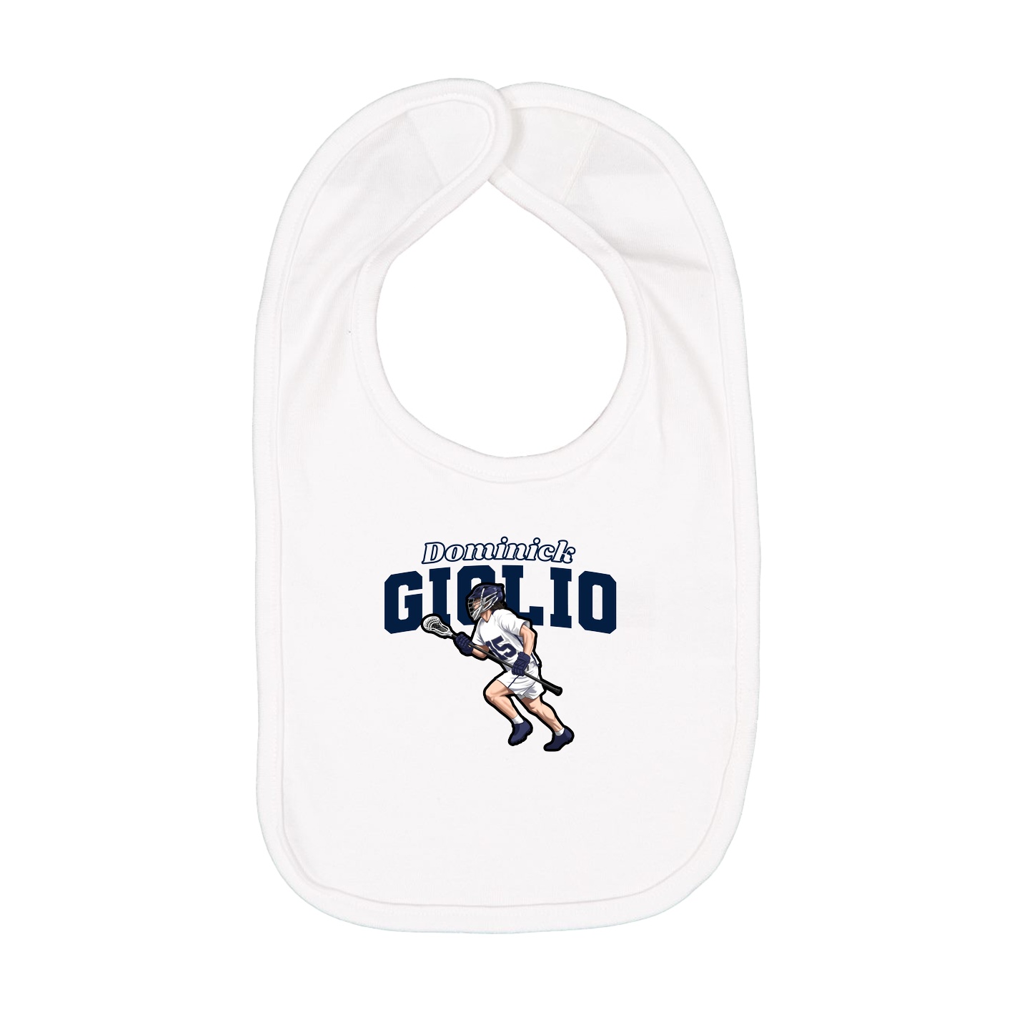 Infant Bib — Name Arch in White