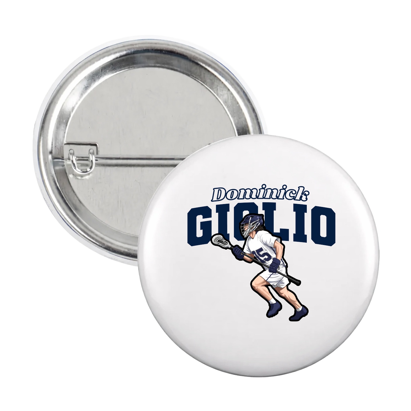 Game Day Button — Name Arch in White