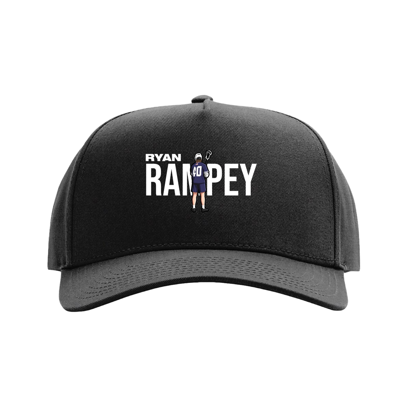 Full Fabric Five-Panel Champ Cap — Player Name in Black