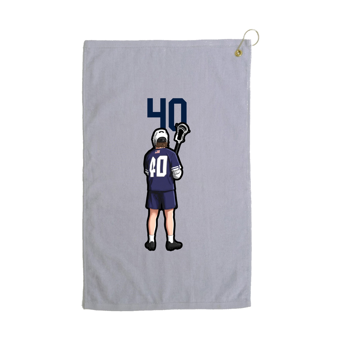Golf Towel — Number Top in Grey
