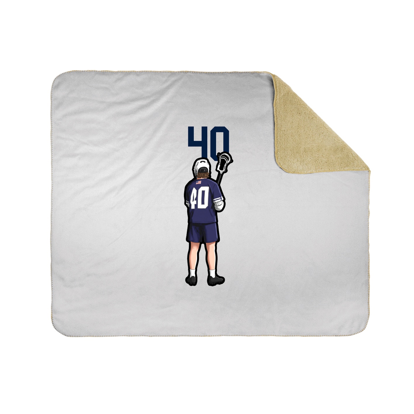 Throw Blanket — Number Top in White