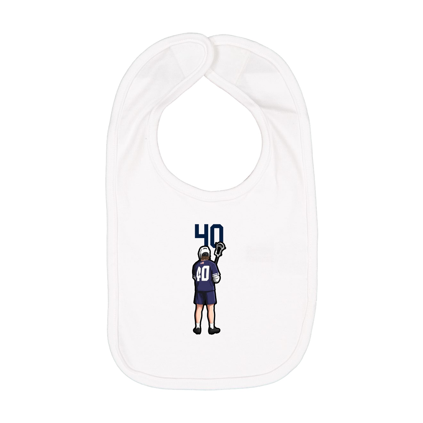 Infant Bib — Number Top in White