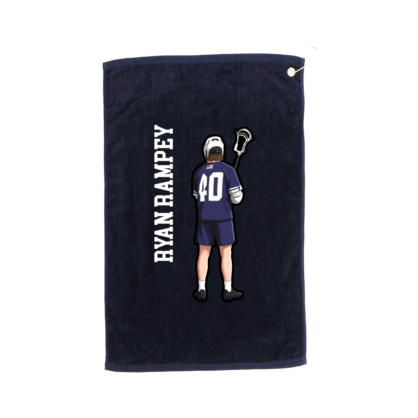 Golf Towel — Name Vertical in Navy