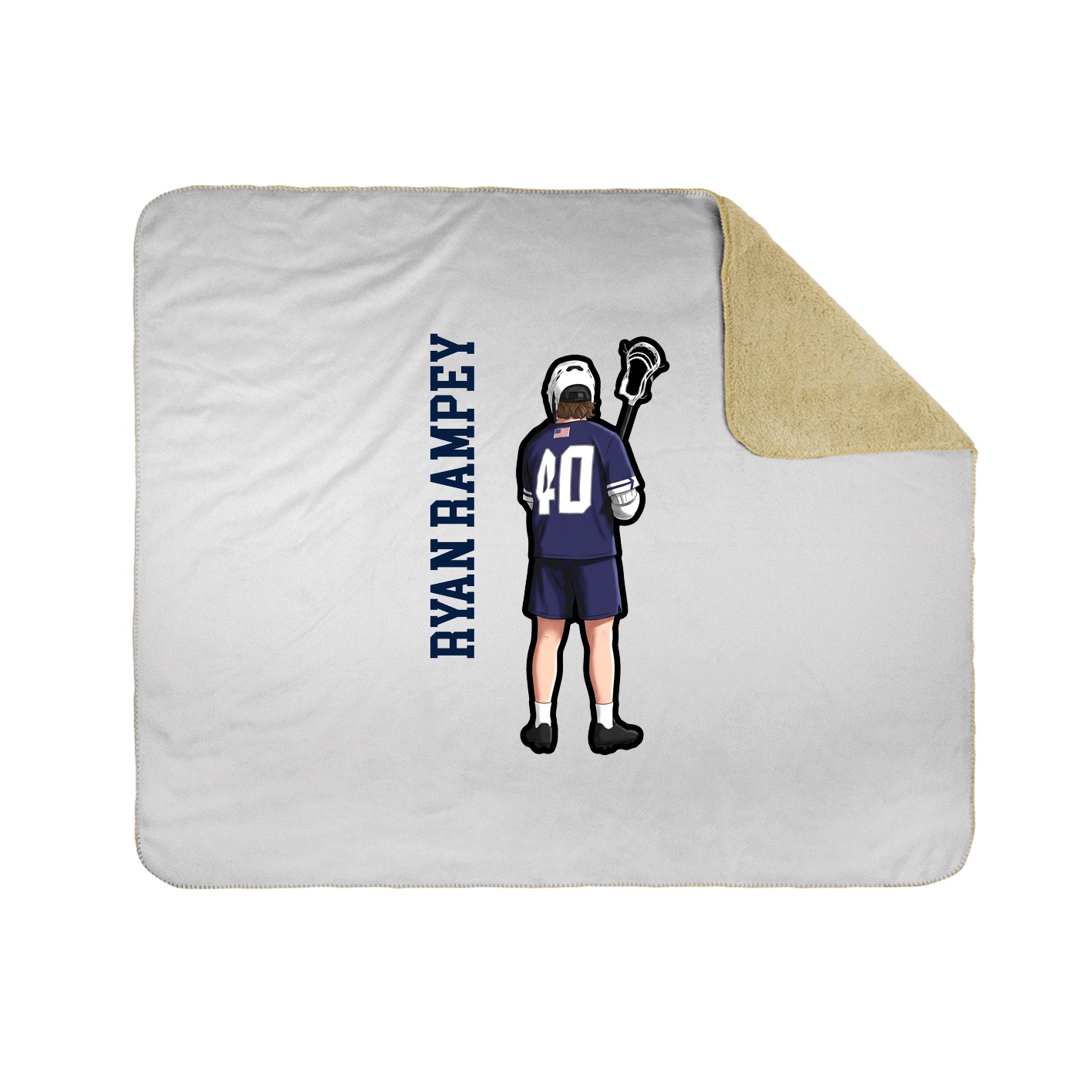 Throw Blanket — Name Vertical in White
