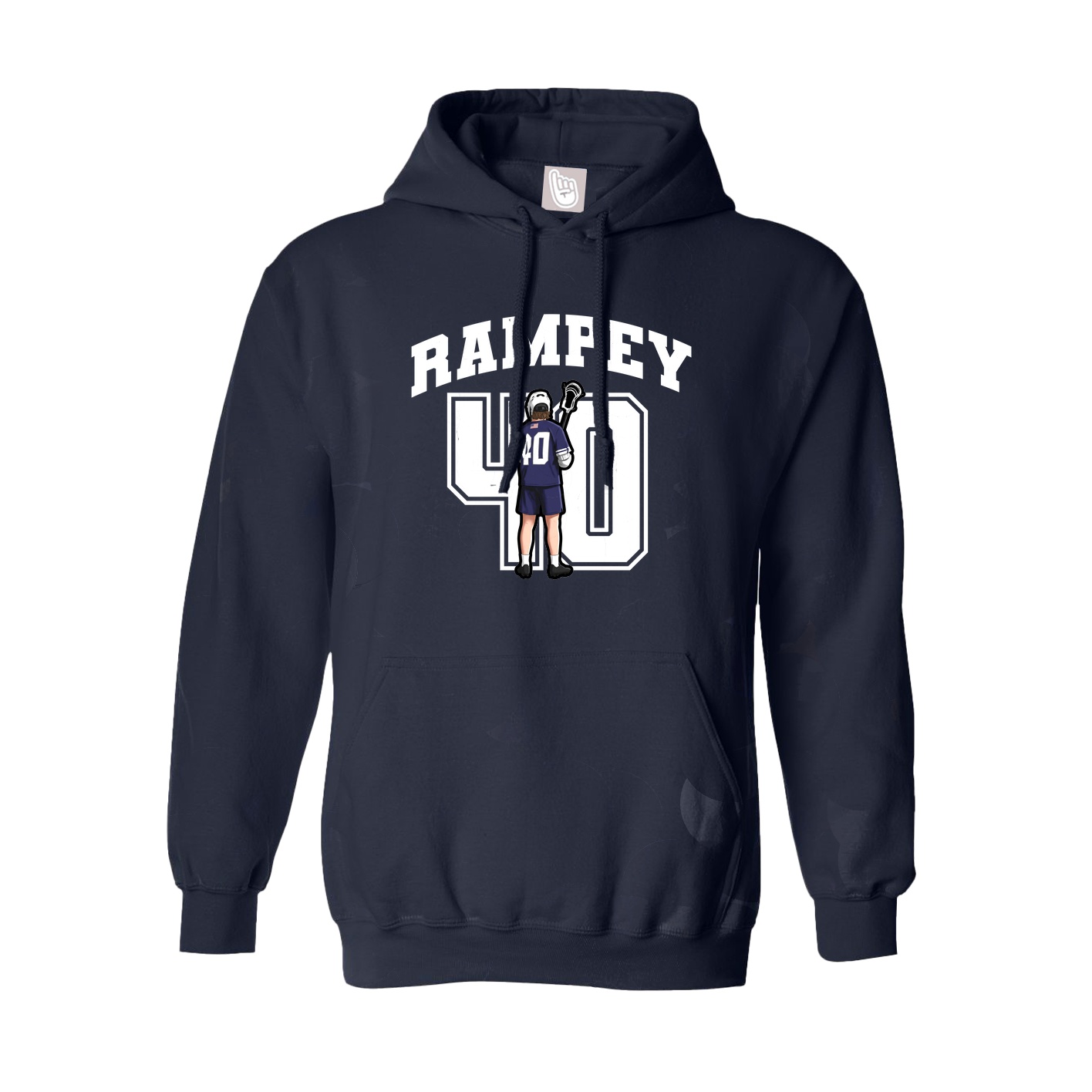 Youth Hoodie — Number in Navy