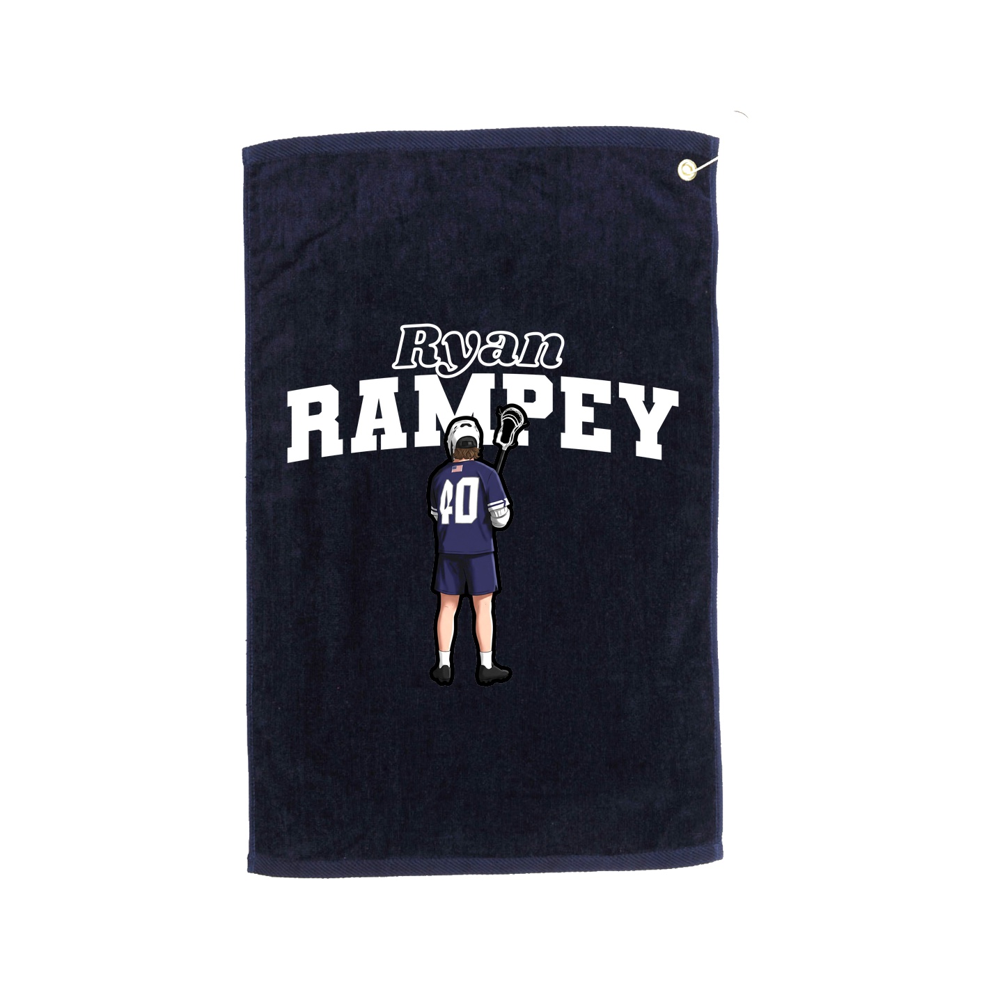 Golf Towel — Name Arch in Navy