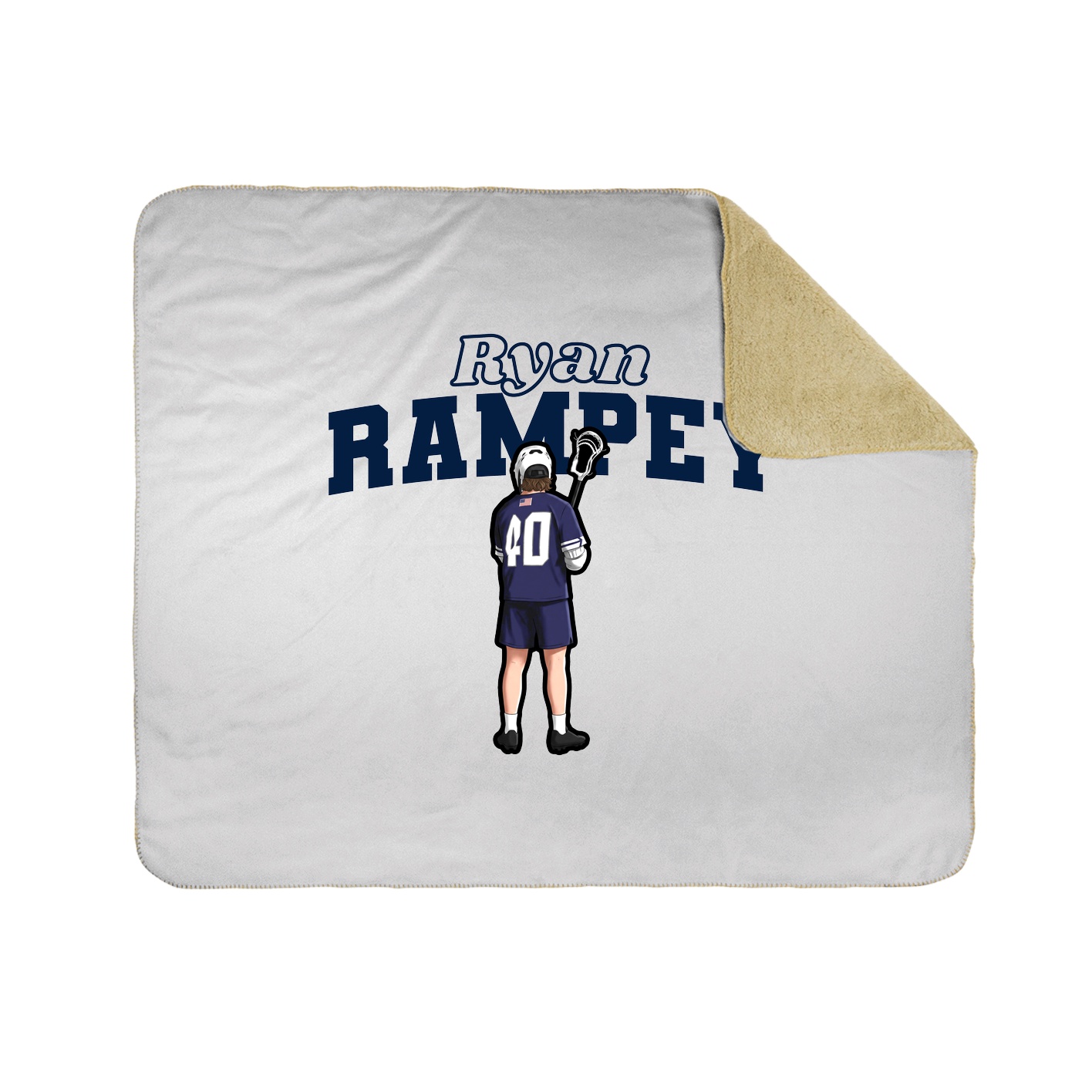 Throw Blanket — Name Arch in White