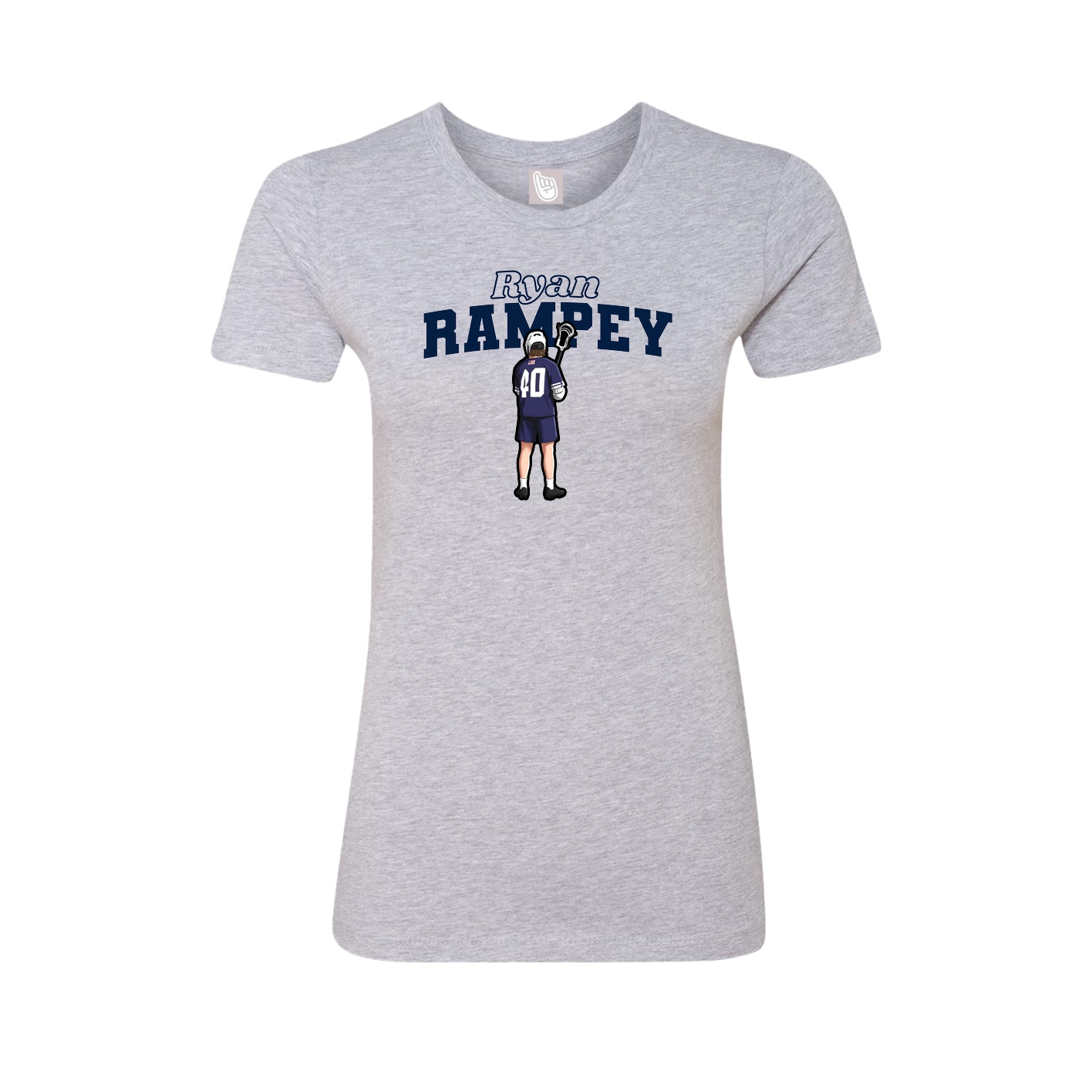 Fitted Women's Tee — Name Arch in Grey