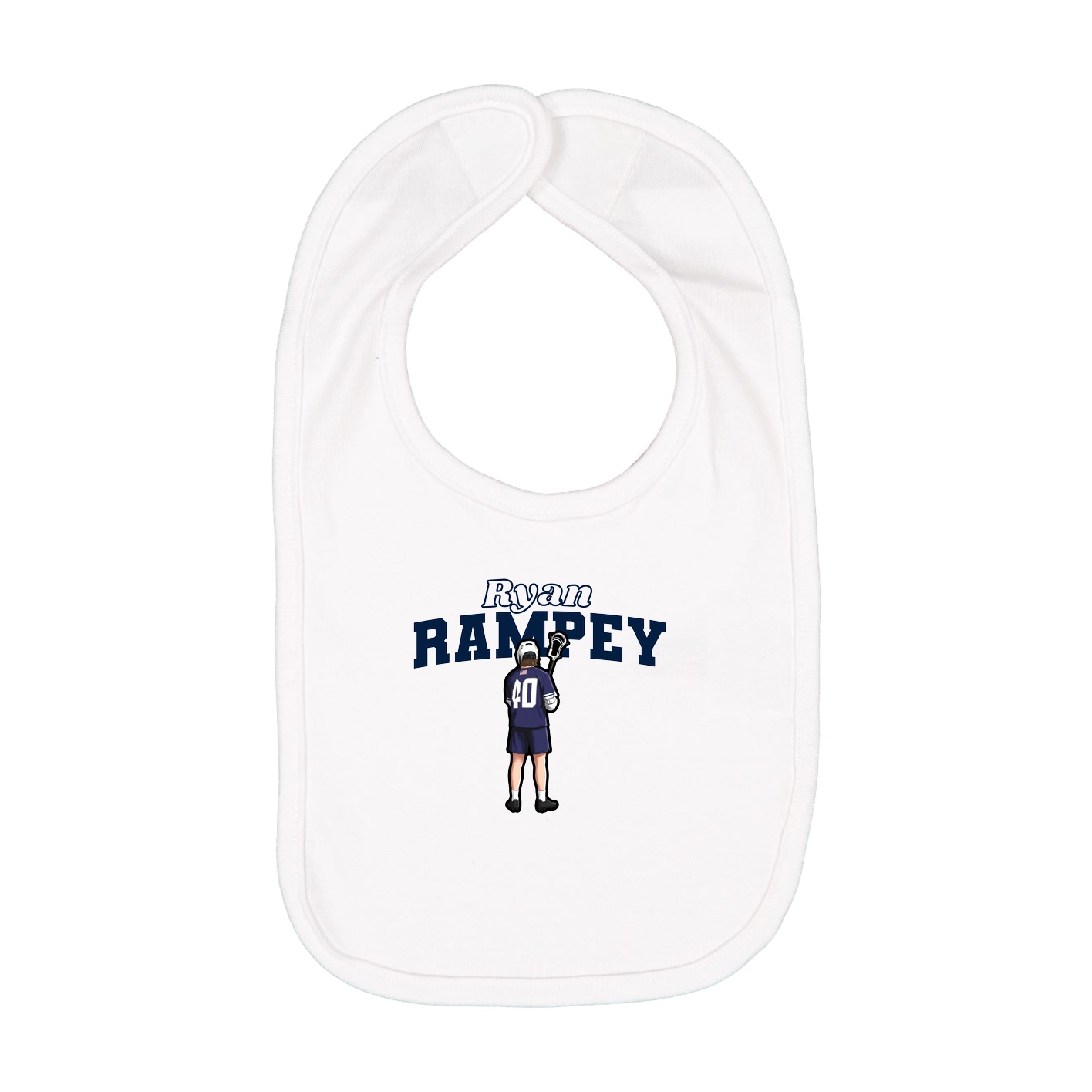 Infant Bib — Name Arch in White