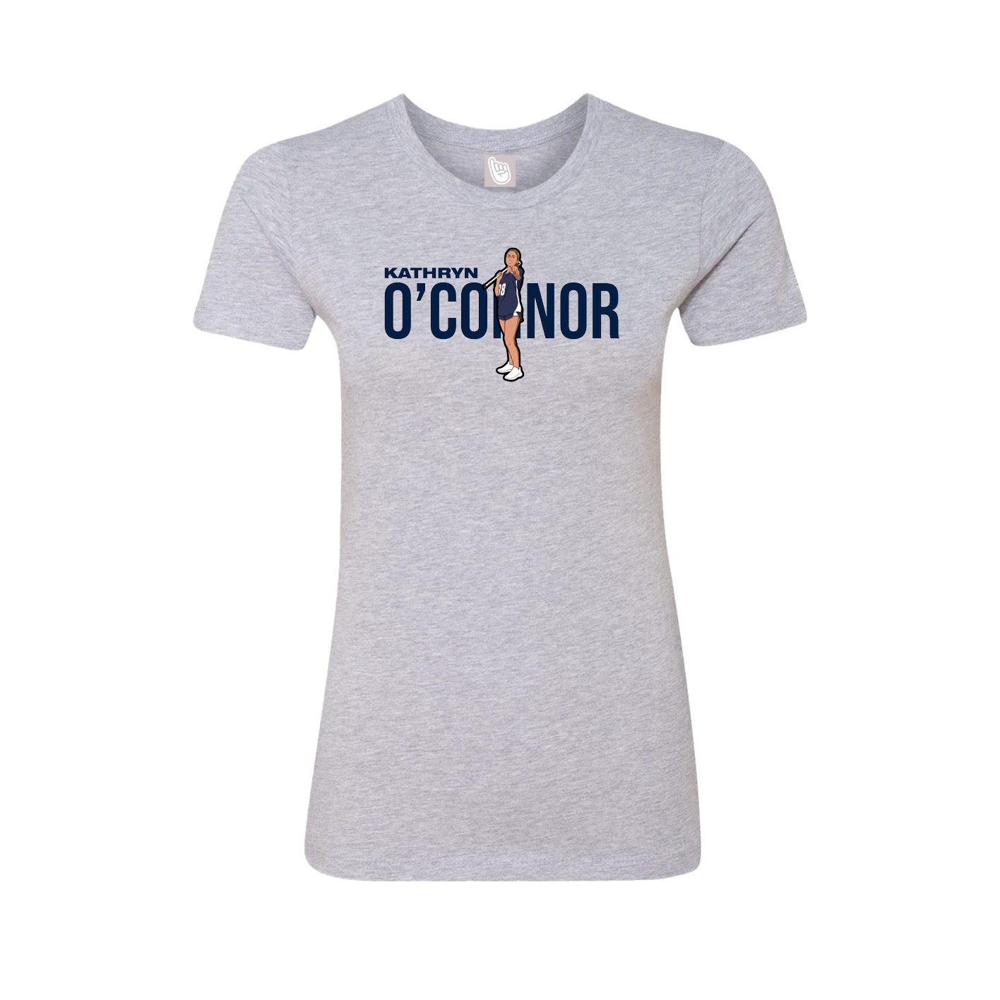 Fitted Women's Tee — Player Name in Grey