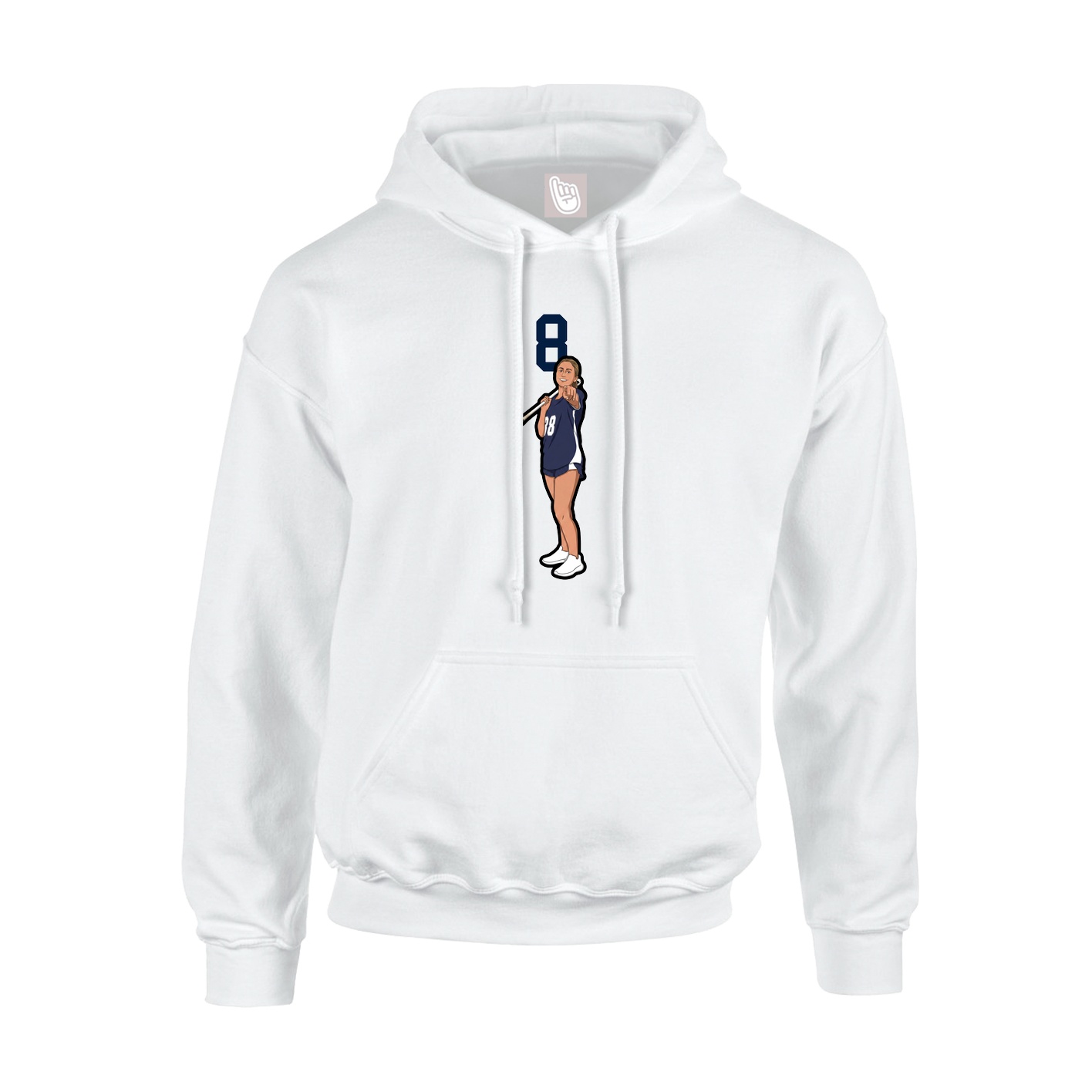 Hoodie — Number Top in White