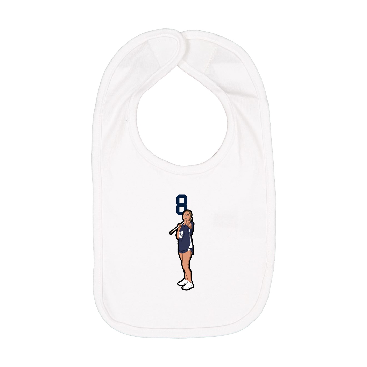 Infant Bib — Number Top in White