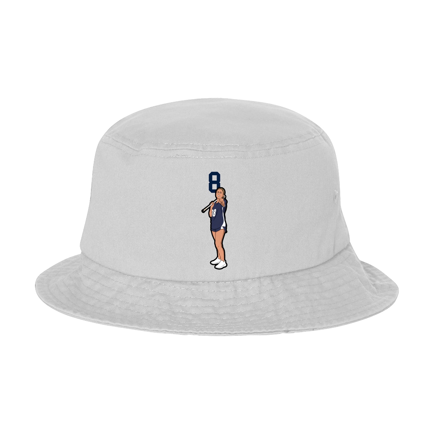 Bucket Cap — Number Top in White